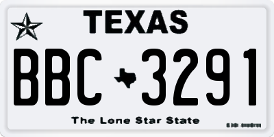 TX license plate BBC3291