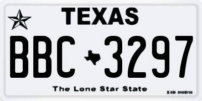 TX license plate BBC3297