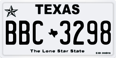TX license plate BBC3298