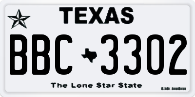 TX license plate BBC3302
