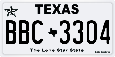 TX license plate BBC3304