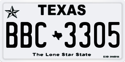 TX license plate BBC3305