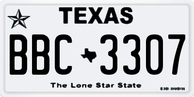 TX license plate BBC3307