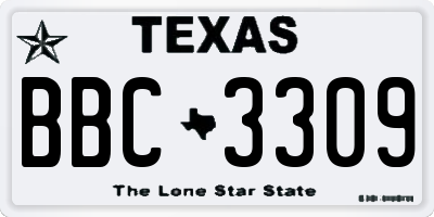 TX license plate BBC3309