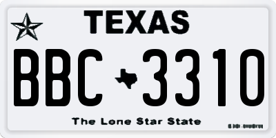 TX license plate BBC3310