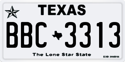 TX license plate BBC3313