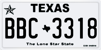 TX license plate BBC3318