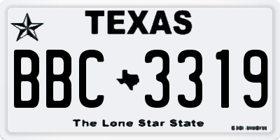 TX license plate BBC3319