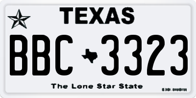 TX license plate BBC3323