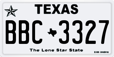 TX license plate BBC3327