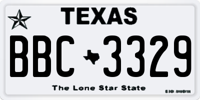 TX license plate BBC3329