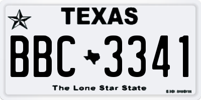 TX license plate BBC3341