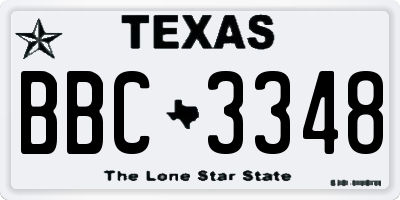 TX license plate BBC3348