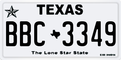TX license plate BBC3349