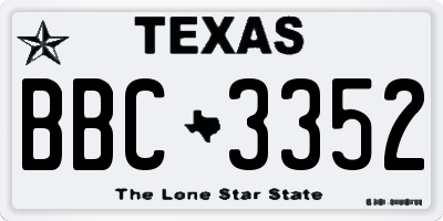 TX license plate BBC3352