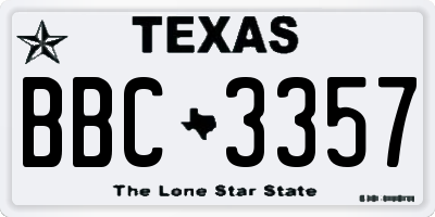 TX license plate BBC3357