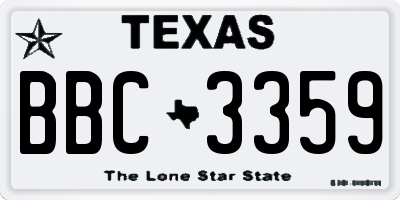 TX license plate BBC3359