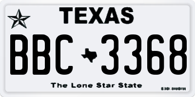 TX license plate BBC3368