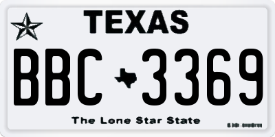 TX license plate BBC3369