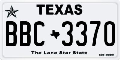 TX license plate BBC3370