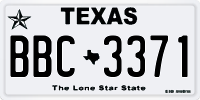 TX license plate BBC3371