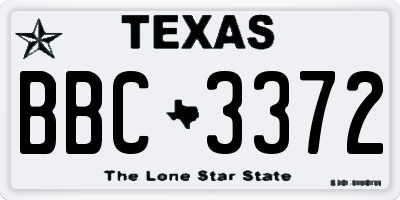TX license plate BBC3372