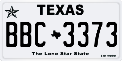 TX license plate BBC3373