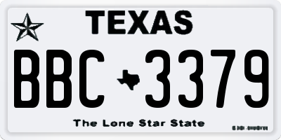 TX license plate BBC3379