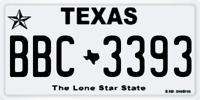 TX license plate BBC3393