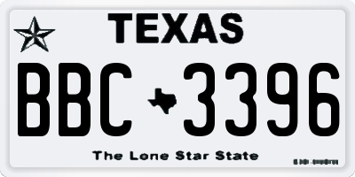 TX license plate BBC3396