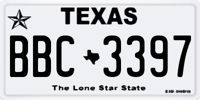 TX license plate BBC3397