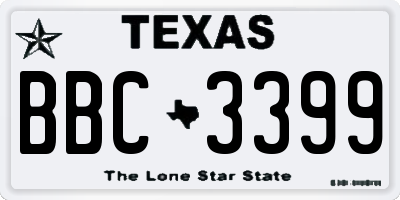 TX license plate BBC3399