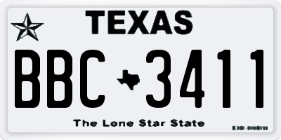 TX license plate BBC3411