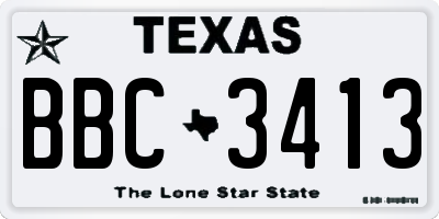 TX license plate BBC3413