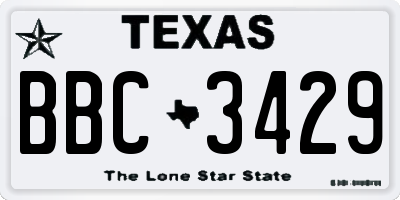 TX license plate BBC3429