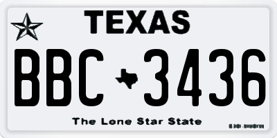 TX license plate BBC3436