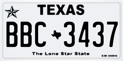 TX license plate BBC3437