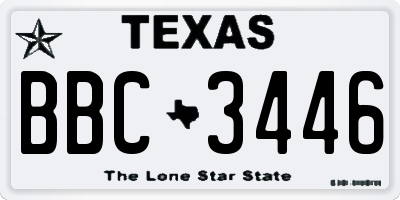 TX license plate BBC3446