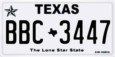 TX license plate BBC3447