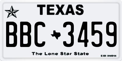 TX license plate BBC3459
