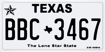 TX license plate BBC3467