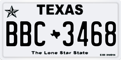 TX license plate BBC3468