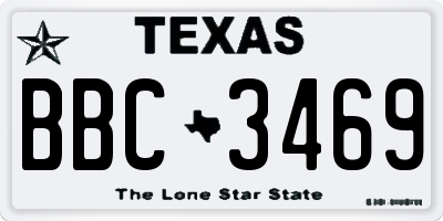TX license plate BBC3469