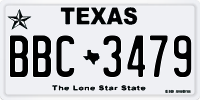 TX license plate BBC3479