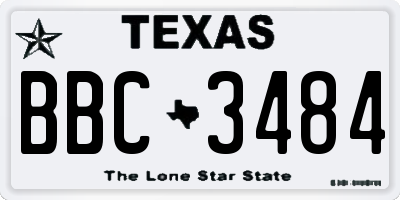 TX license plate BBC3484