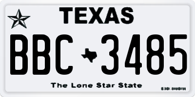TX license plate BBC3485