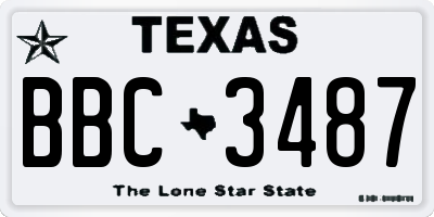 TX license plate BBC3487