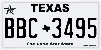 TX license plate BBC3495