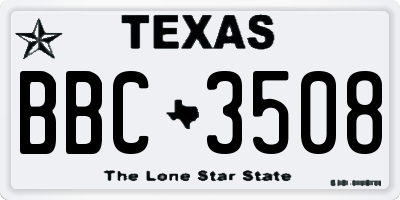 TX license plate BBC3508