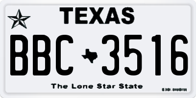 TX license plate BBC3516